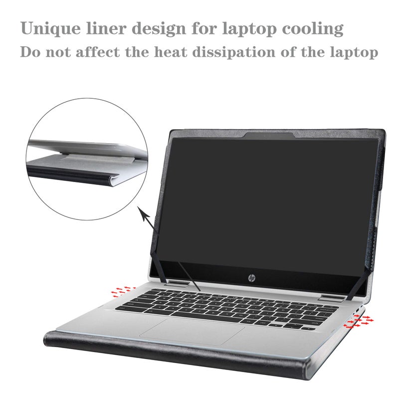 Alapmk Protective Case for MacBook Air 13 (A1369 & A1466,2010-2017 Release),Case for HP Chromebook x360 14 14-daXXXX/14b-caXXXX/Chromebook Enterprise x360 14E 14 G1 14 Inch Laptop,Black - Image 4